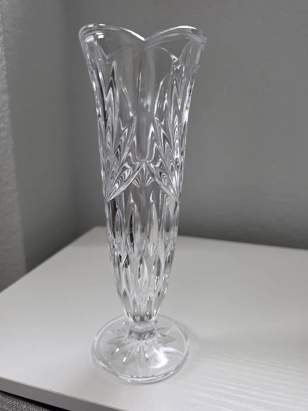 Vintage Bohemian Crystal Cut Vase - Elegant Home Accent